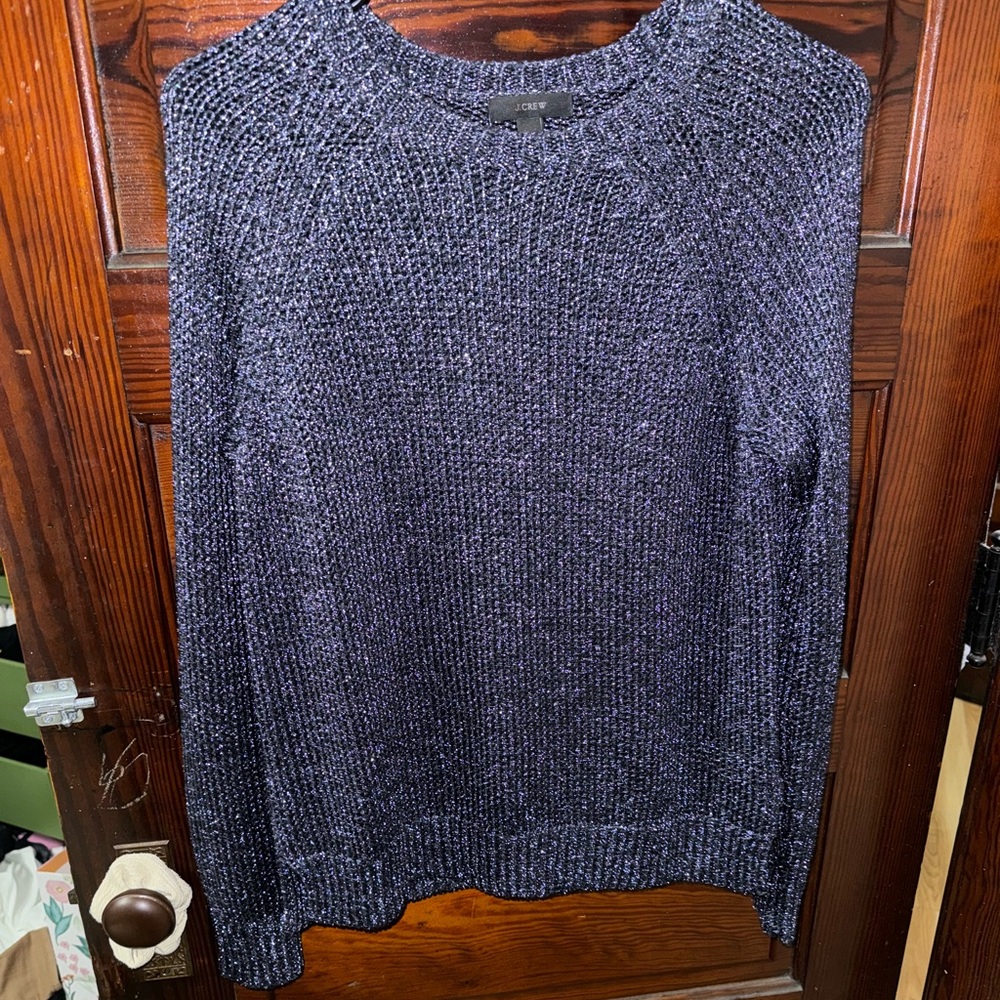 J. Crew Blue metallic sweater